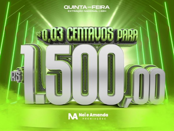 QUINTA DO TBT - $0,03 CENTAVOS PARA $1.500,00